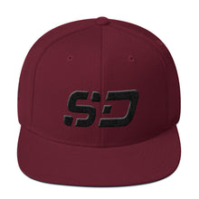 South Dakota - Flat Brim Hat - Black Embroidery - SD - Many Hat Color Options Available