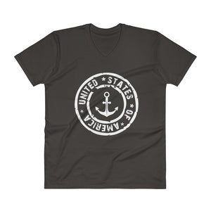 USA Designs - V-Neck T-Shirt - Anchor