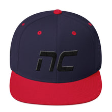North Carolina - Flat Brim Hat - Black Embroidery - NC - Many Hat Color Options Available