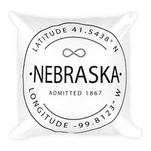 Nebraska - Throw Pillow - Latitude & Longitude