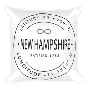 New Hampshire - Throw Pillow - Latitude & Longitude