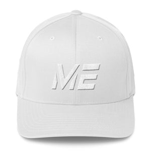 Maine - Structured Twill Cap - White Embroidery - ME - Many Hat Color Options Available