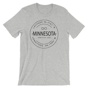 Minnesota - Short-Sleeve Unisex T-Shirt - Latitude & Longitude