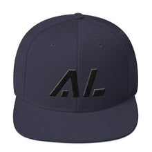 Alabama - Flat Brim Hat - Black Embroidery - AL - Many Hat Color Options Available