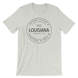 Louisiana - Short-Sleeve Unisex T-Shirt - Latitude & Longitude