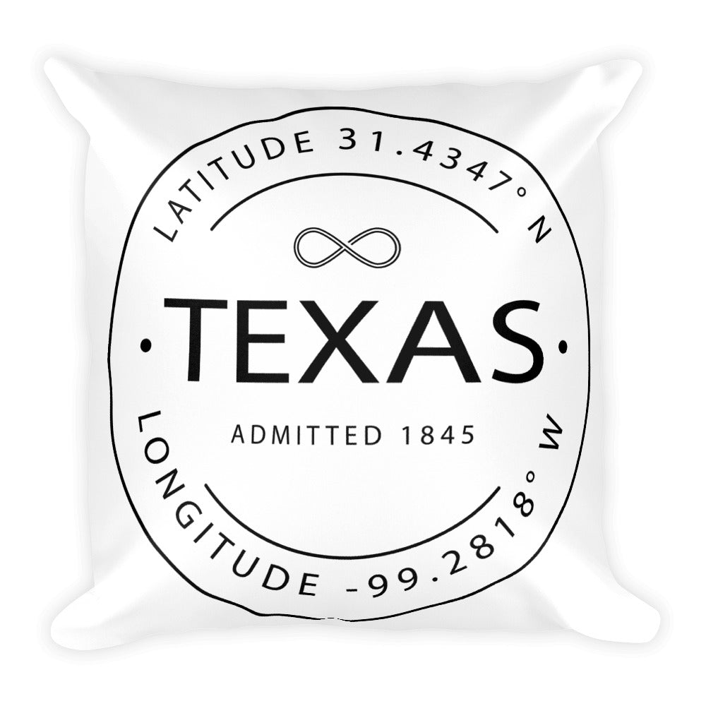 Texas - Throw Pillow - Latitude & Longitude