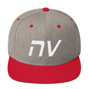 Nevada - Flat Brim Hat - White Embroidery - NV - Many Hat Color Options Available