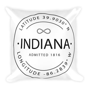 Indiana - Throw Pillow - Latitude & Longitude