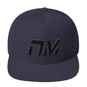 New Mexico - Flat Brim Hat - Black Embroidery - NM - Many Hat Color Options Available