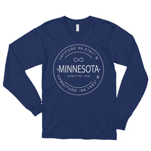 Minnesota - Long sleeve t-shirt (unisex) - Latitude & Longitude