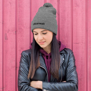 Margo's Collection - #itcanwait - Black Embroidery - Pom-Pom Beanie - Different hat colors available