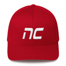 North Carolina - Structured Twill Cap - White Embroidery - NC - Many Hat Color Options Available