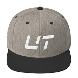 Utah - Flat Brim Hat - White Embroidery - UT - Many Hat Color Options Available