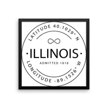 Illinois - Framed Print - Latitude & Longitude