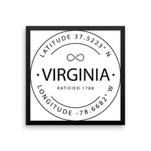 Virginia - Framed Print - Latitude & Longitude