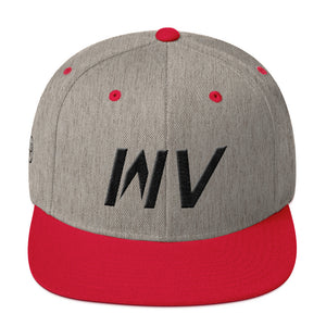 West Virginia - Flat Brim Hat - Black Embroidery - WV - Many Hat Color Options Available