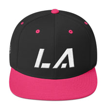Louisiana - Flat Brim Hat - White Embroidery - LA - Many Hat Color Options Available