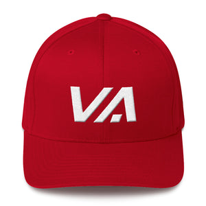 Virginia - Structured Twill Cap - White Embroidery - VA - Many Hat Color Options Available