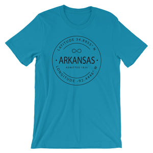 Arkansas - Short-Sleeve Unisex T-Shirt - Latitude & Longitude