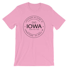 Iowa - Short-Sleeve Unisex T-Shirt - Latitude & Longitude