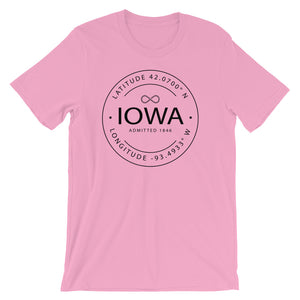 Iowa - Short-Sleeve Unisex T-Shirt - Latitude & Longitude