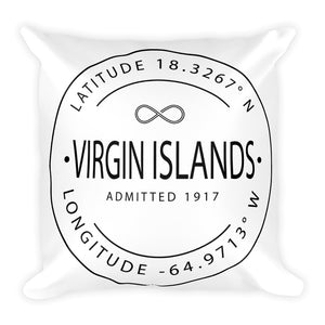 Virgin Islands - Throw Pillow - Latitude & Longitude