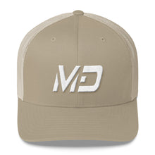 Maryland - Mesh Back Trucker Cap - White Embroidery - MD - Many Hat Color Options Available