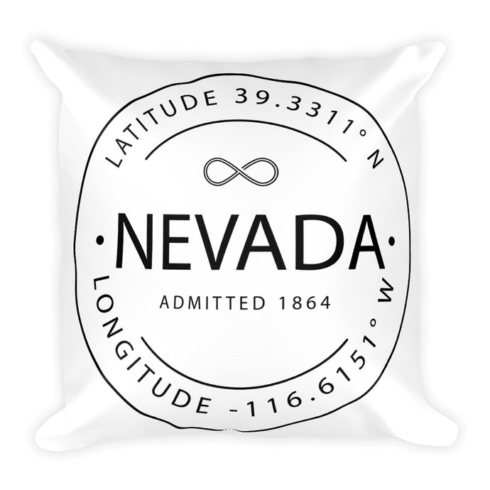 Nevada - Throw Pillow - Latitude & Longitude