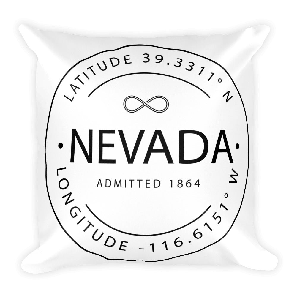 Nevada - Throw Pillow - Latitude & Longitude