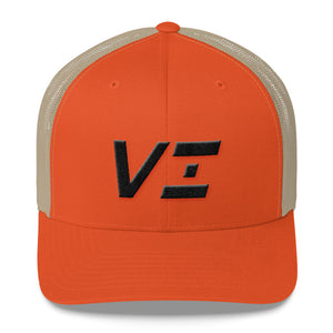 Virgin Islands - Mesh Back Trucker Cap - Black Embroidery - VI - Many Hat Color Options Available