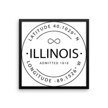 Illinois - Framed Print - Latitude & Longitude