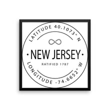 New Jersey - Framed Print - Latitude & Longitude