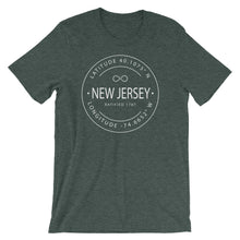 New Jersey - Short-Sleeve Unisex T-Shirt - Latitude & Longitude