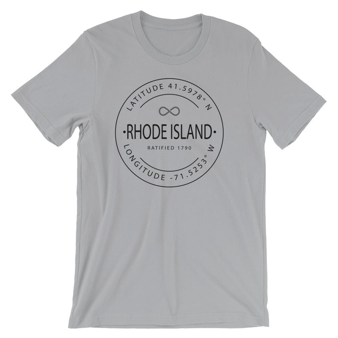 Rhode Island - Short-Sleeve Unisex T-Shirt - Latitude & Longitude