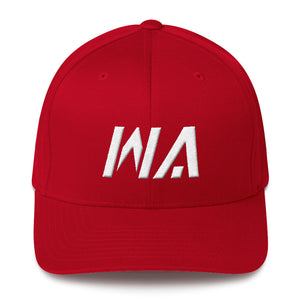 Washington - Structured Twill Cap - White Embroidery - WA - Many Hat Color Options Available
