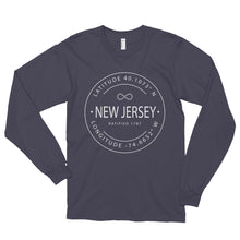 New Jersey - Long sleeve t-shirt (unisex) - Latitude & Longitude
