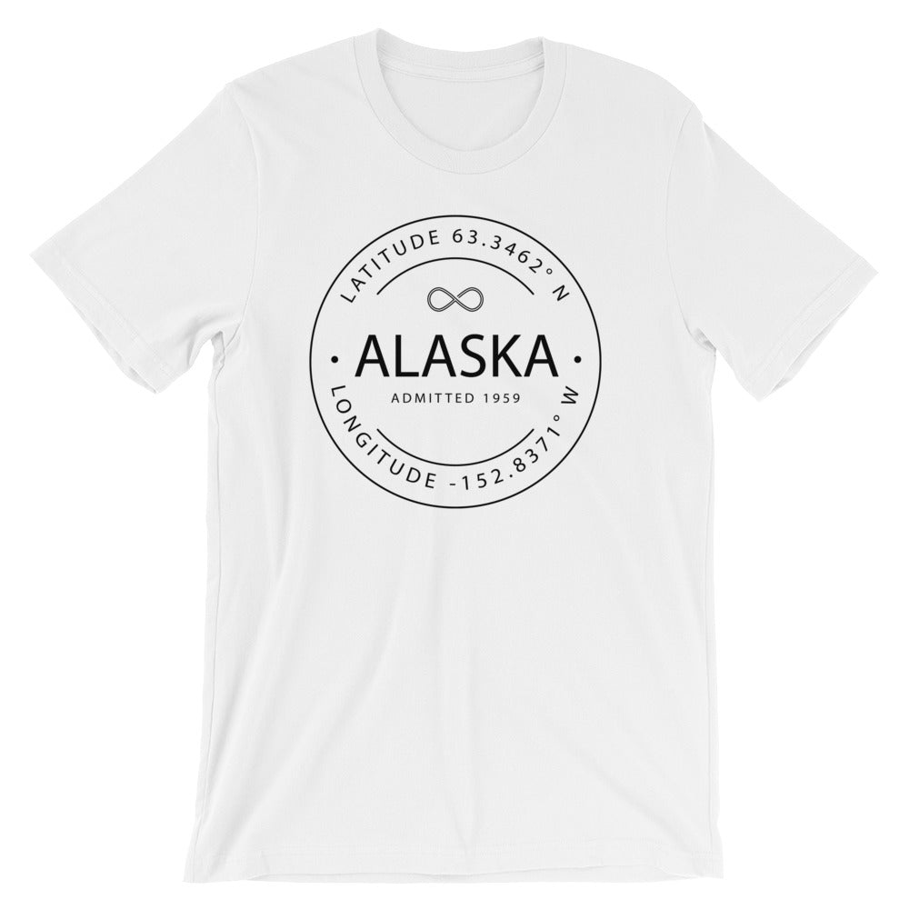 Alaska - Short-Sleeve Unisex T-Shirt - Latitude & Longitude