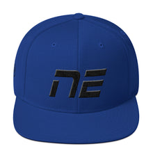 Nebraska - Flat Brim Hat - Black Embroidery - NE - Many Hat Color Options Available