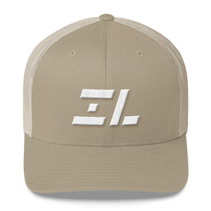 Illinois - Mesh Back Trucker Cap - White Embroidery - IL - Many Hat Color Options Available