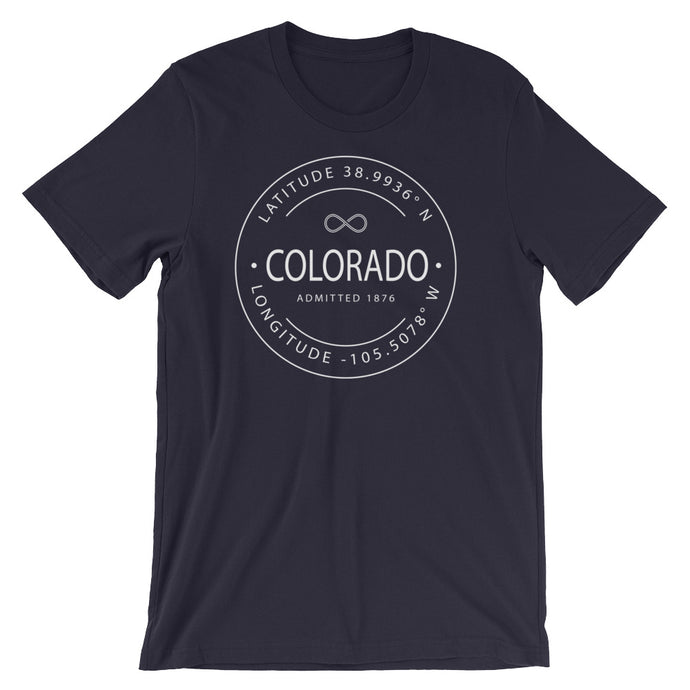 Colorado - Short-Sleeve Unisex T-Shirt - Latitude & Longitude