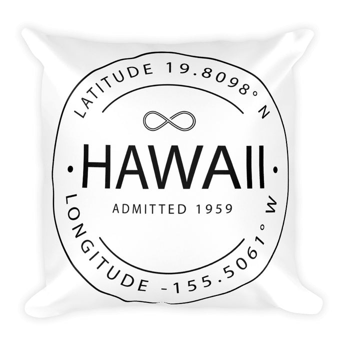 Hawaii - Throw Pillow - Latitude & Longitude