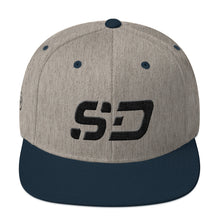 South Dakota - Flat Brim Hat - Black Embroidery - SD - Many Hat Color Options Available