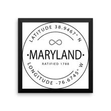 Maryland - Framed Print - Latitude & Longitude