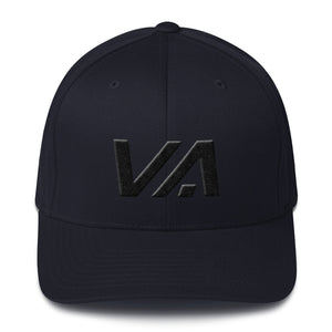 Virginia - Structured Twill Cap - Black Embroidery - VA - Many Hat Color Options Available