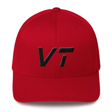 Vermont - Structured Twill Cap - Black Embroidery - VT - Many Hat Color Options Available
