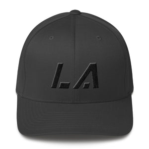 Louisiana - Structured Twill Cap - Black Embroidery - LA - Many Hat Color Options Available