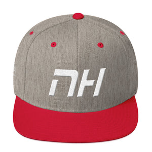 New Hampshire - Flat Brim Hat - White Embroidery - NH - Many Hat Color Options Available