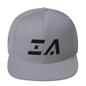 Iowa - Flat Brim Hat - Black Embroidery - IA - Many Hat Color Options Available