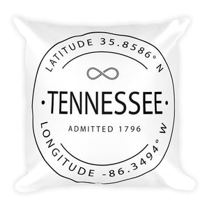 Tennessee - Throw Pillow - Latitude & Longitude