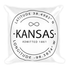 Kansas - Throw Pillow - Latitude & Longitude